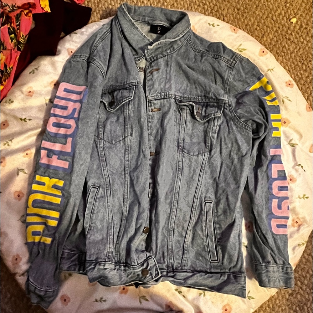 Women Pink Floyd jean jacket XL